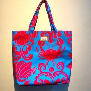 Lilly Pulitzer tote beach bag. Hot pink and blue. Excellent condition.